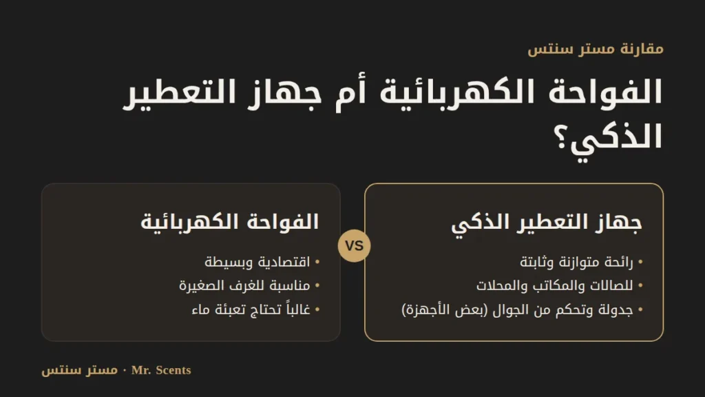 الفرق بين الفواحة الكهربائية وجهاز التعطير الذكي